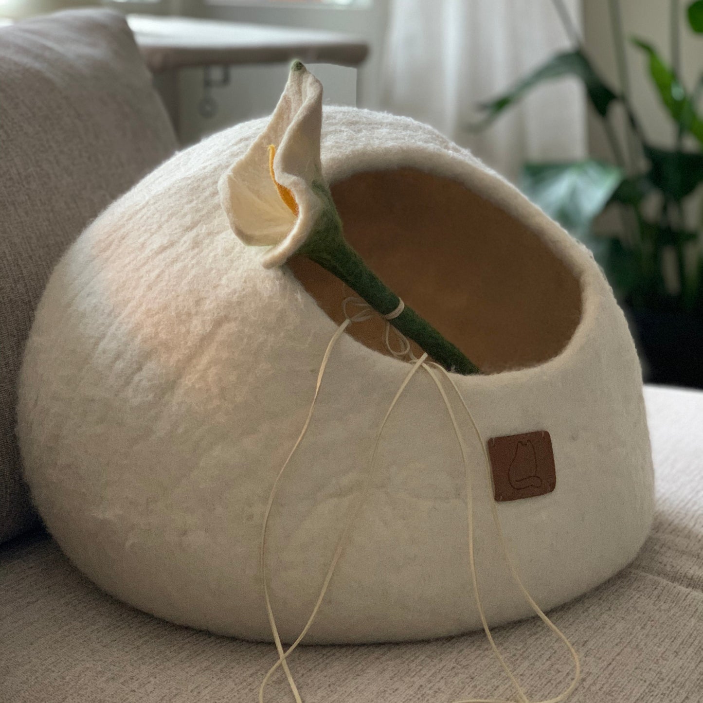 Premium Kattgrotta i ekologisk ull – Snövit
