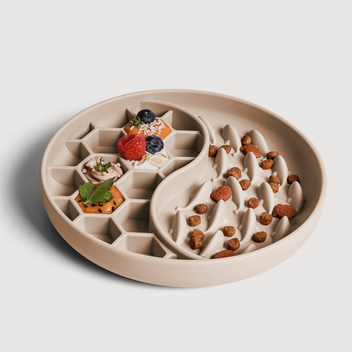 Slow feeder i silikon, Taupe