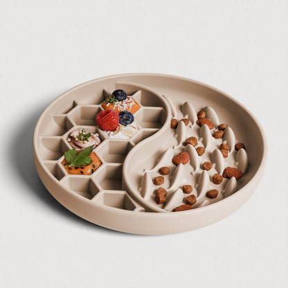Slow feeder i silikon, Taupe