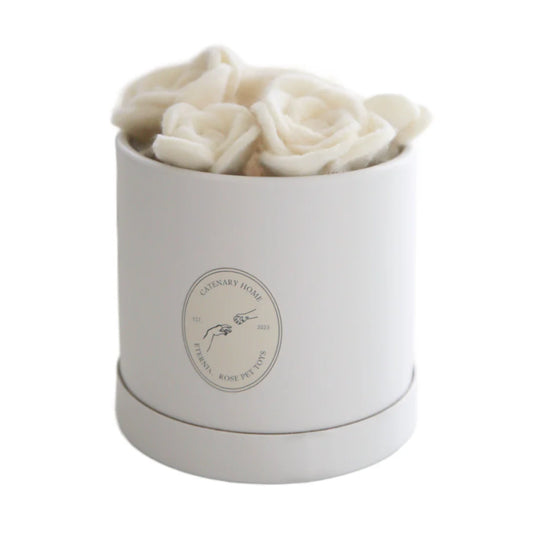 Flora Eterna – Leksakslåda för katt med handgjorda ullrosor