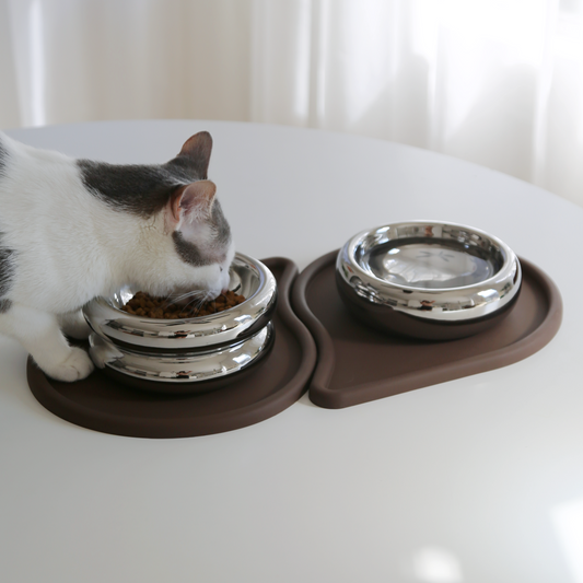 Halo – droppformade matskålsunderlägg i BPA-fri silikon –  (2-pack) – Espresso