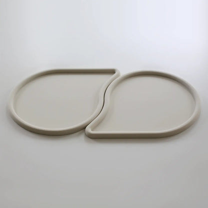 Halo – droppformade matskålsunderlägg i BPA-fri silikon – (2-pack) – Sand