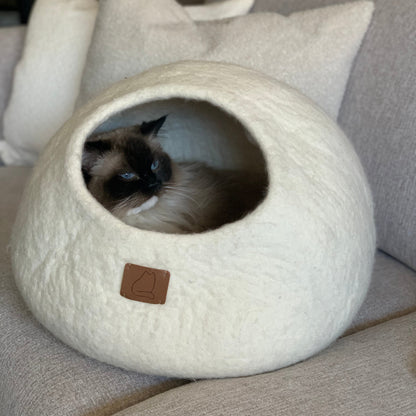 Premium Kattgrotta i ekologisk ull – Snövit