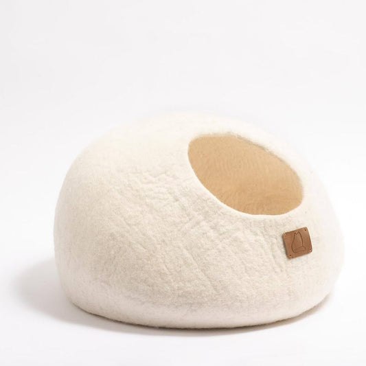 Premium kattgrotta i merinoull - Snövit
