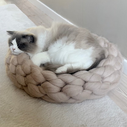 Chunky - kattbädd i merinoull - Sand