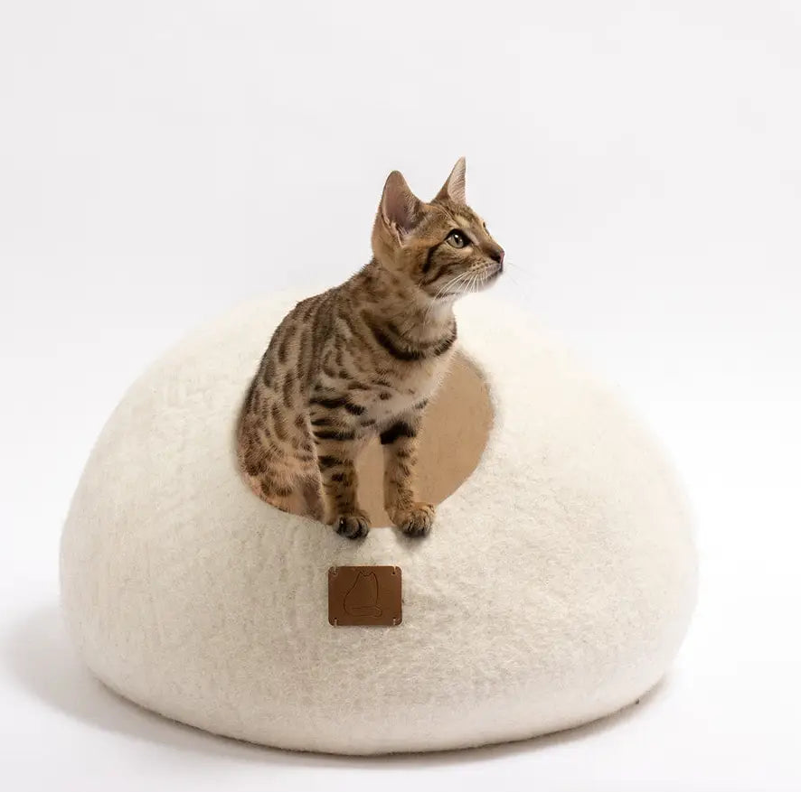 Premium Kattgrotta i ekologisk ull – Snövit
