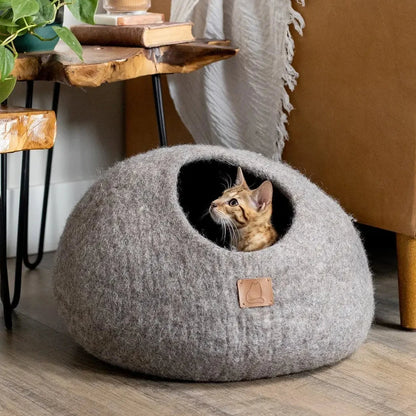 Premium Kattgrotta i ekologisk ull – Jordbrun