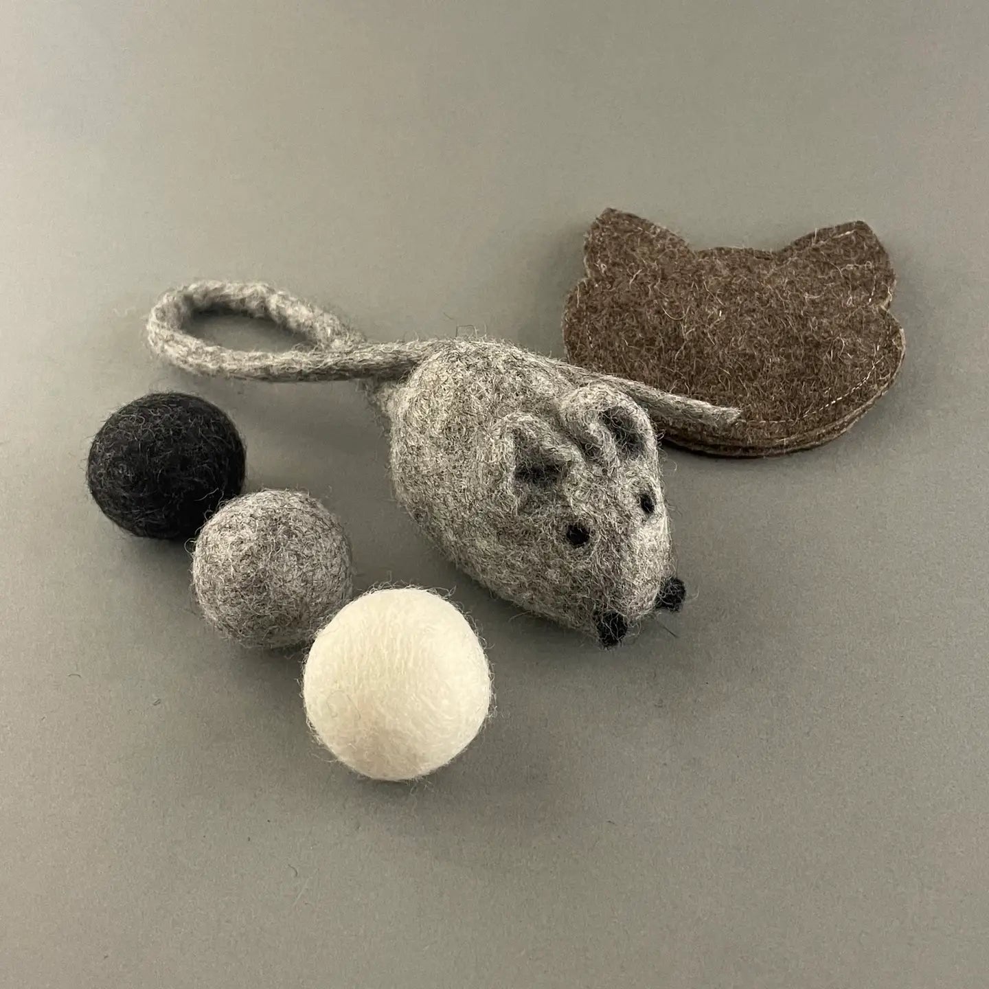 Naturligt leksaksset för katt – ull & hampa 5-pack