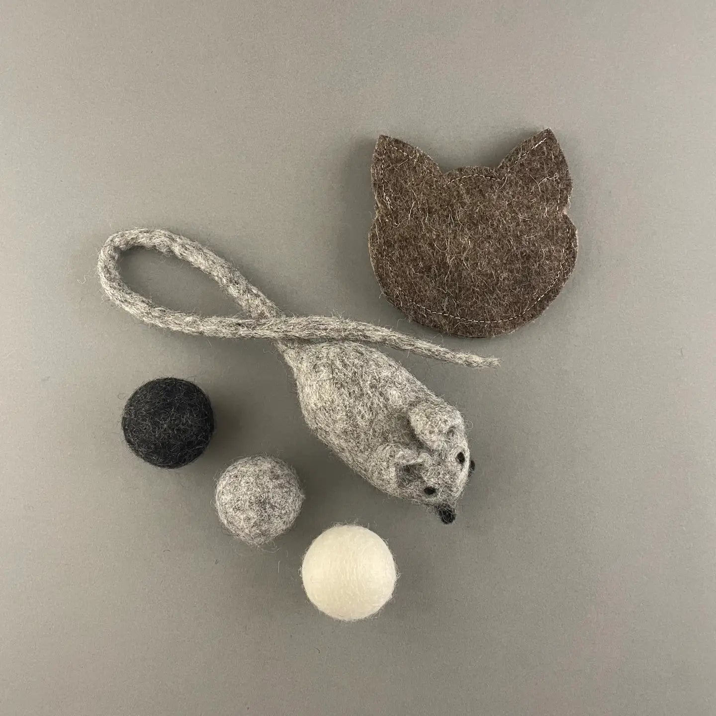 Naturligt leksaksset för katt – ull & hampa 5-pack