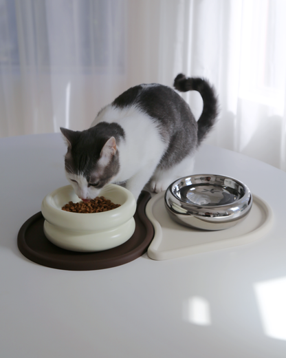 Halo – droppformade matskålsunderlägg i BPA-fri silikon –  (2-pack) – Espresso